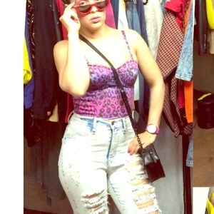 Animal print playboy top